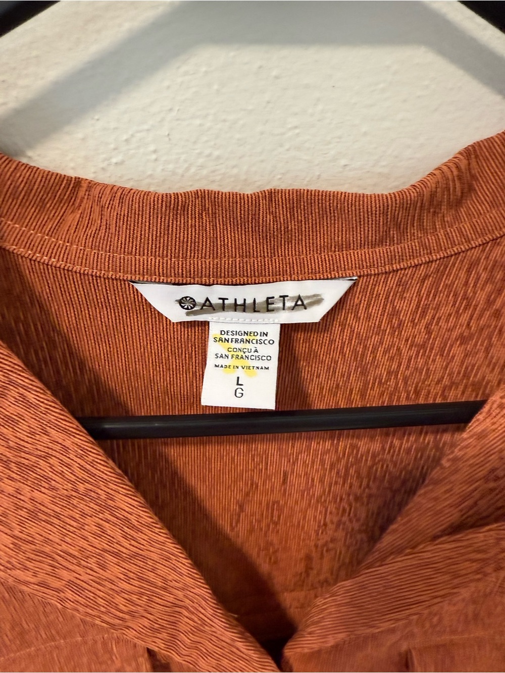 Athleta Rust Cropped Button-Up Top - Picture 4 of 6